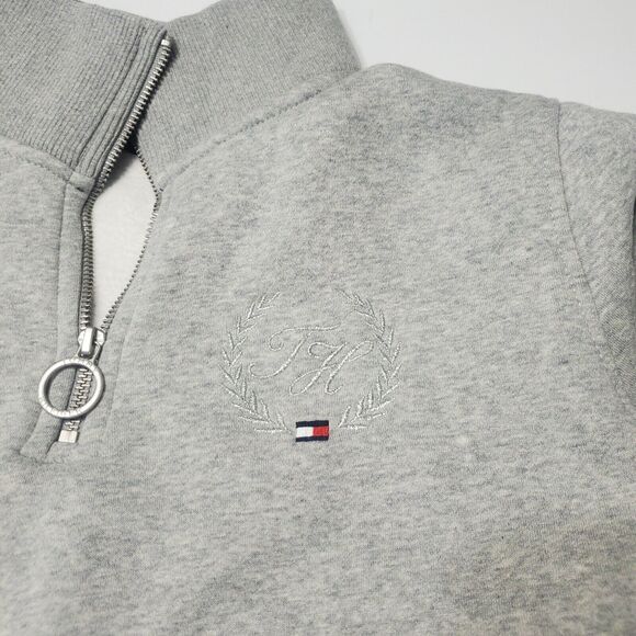 Tommy Hilfiger Women Med Pullover Sweater Grey Heathered Long Sleeve V Neck Soft - Picture 10 of 12